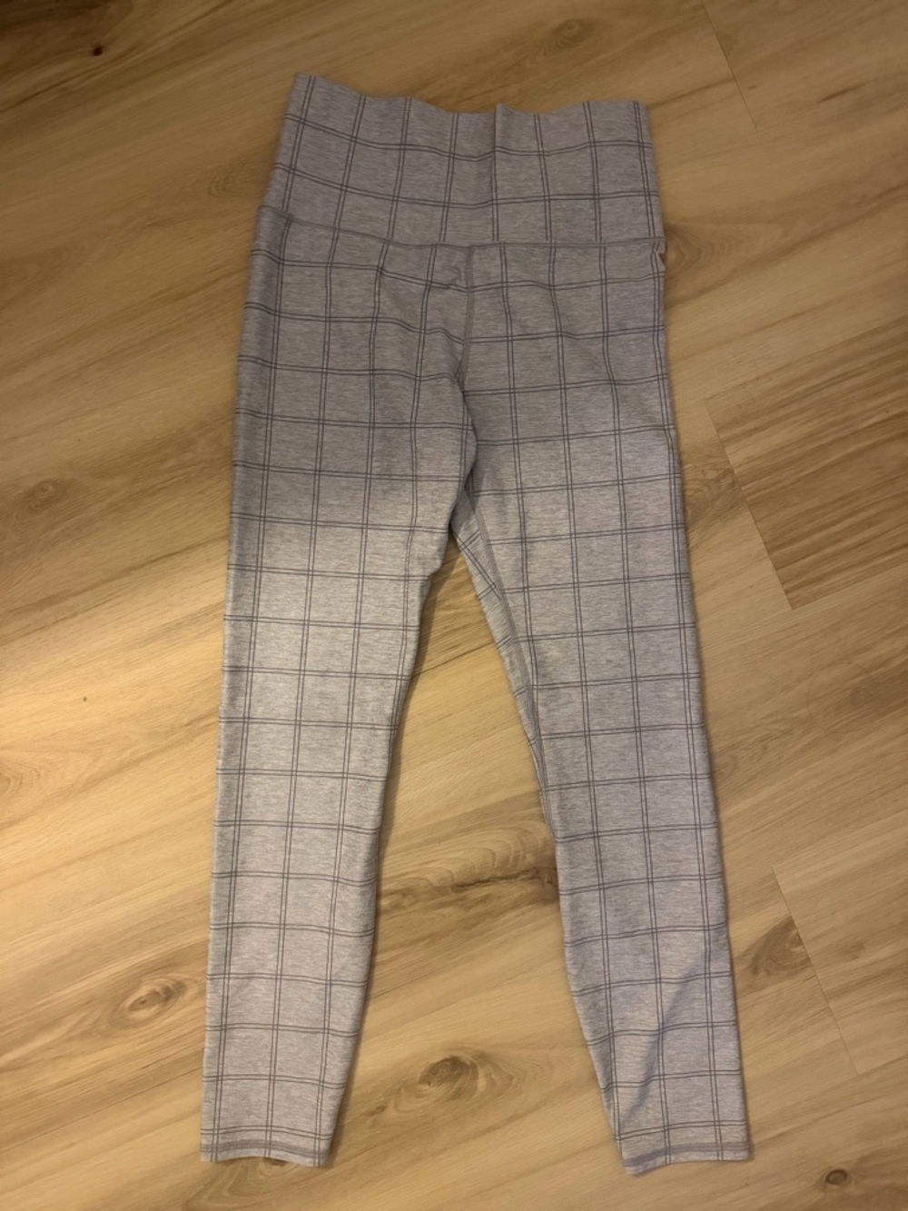 Vuori Gray Plaid High-Rise Leggings